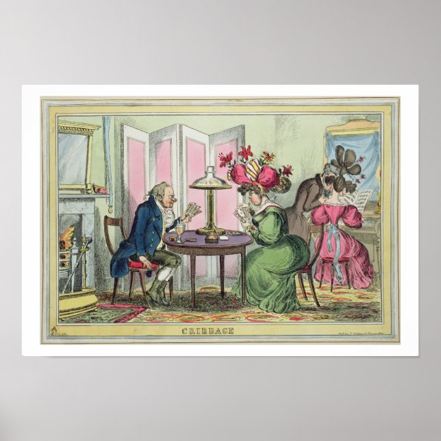 Póster Cribbage, publicado por Thomas McLean, Londres (co (Frente)