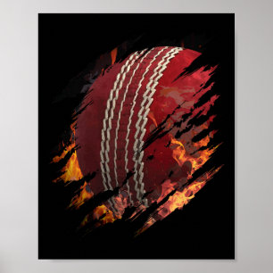 Póster Cricket arde dentro de mí fanático o jugador de Ts