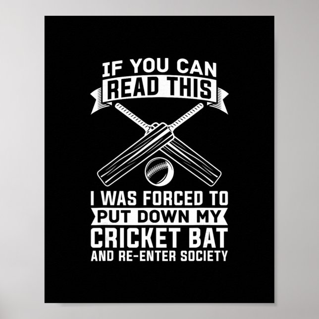Póster Cricket - Cricketer Club Player Tsman Bowler Crick (Frente)