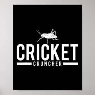 Póster Cricket Cruncher Gráfico de Insecto Divertido 