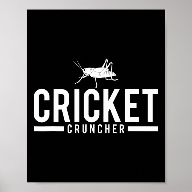 Póster Cricket Cruncher Gráfico de Insecto Divertido  (Frente)