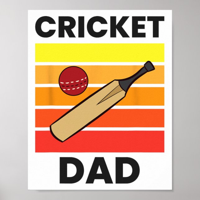 Póster Cricket Dad Funny Cricket Father  (Frente)