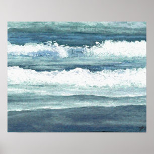 Póster Cricket Diane Ocean Art Beach Poster - Wading Wave