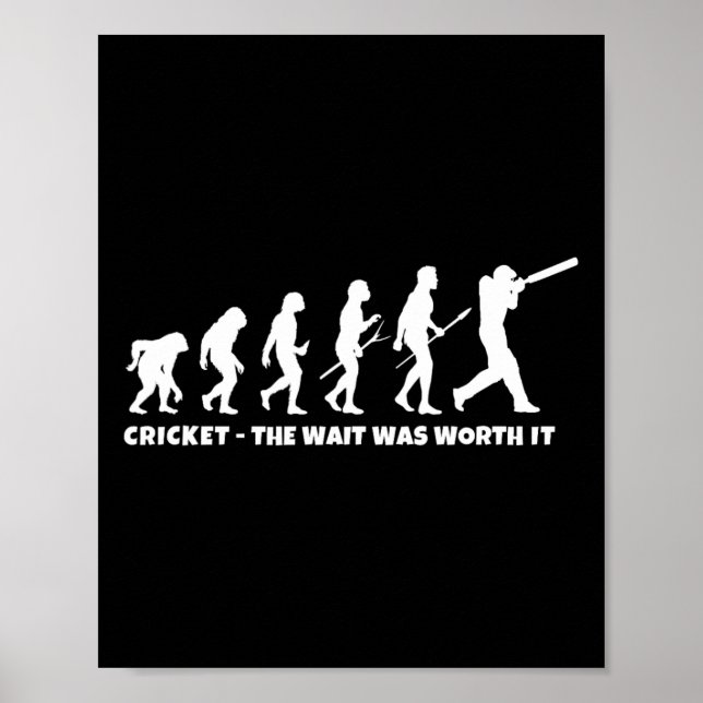 Póster Cricket Evolution For Cricket Sports Player Funny  (Frente)