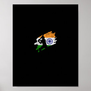 Póster Cricket India Bandera Jersey Regalo Vintage