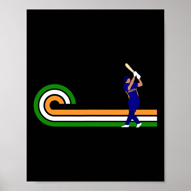 Póster Cricket India para jugadores de cricket e Indian C (Frente)