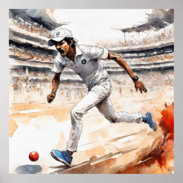 Póster Cricket indio - Archivo de papel de críquet