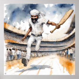 Póster Cricket indio - Archivo de papel de críquet