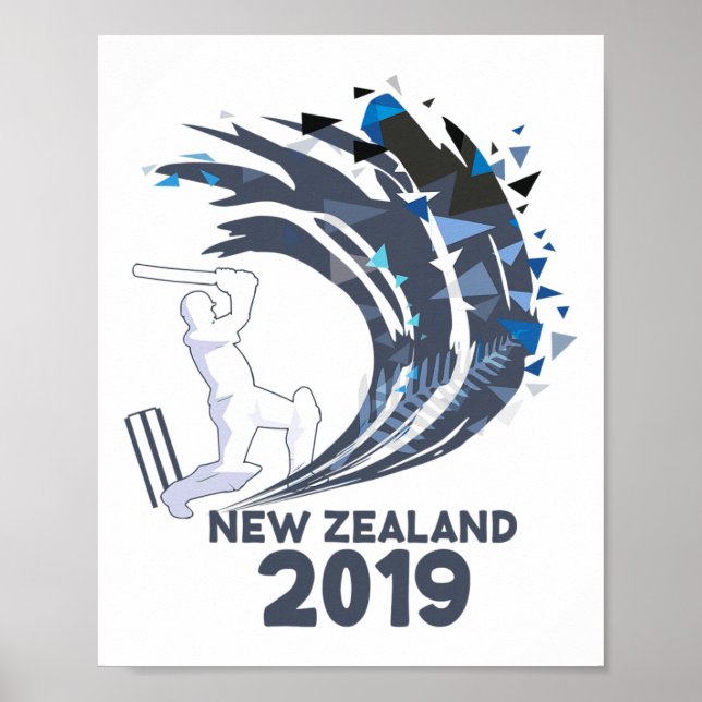 Póster Cricket Nueva Zelanda  (Frente)