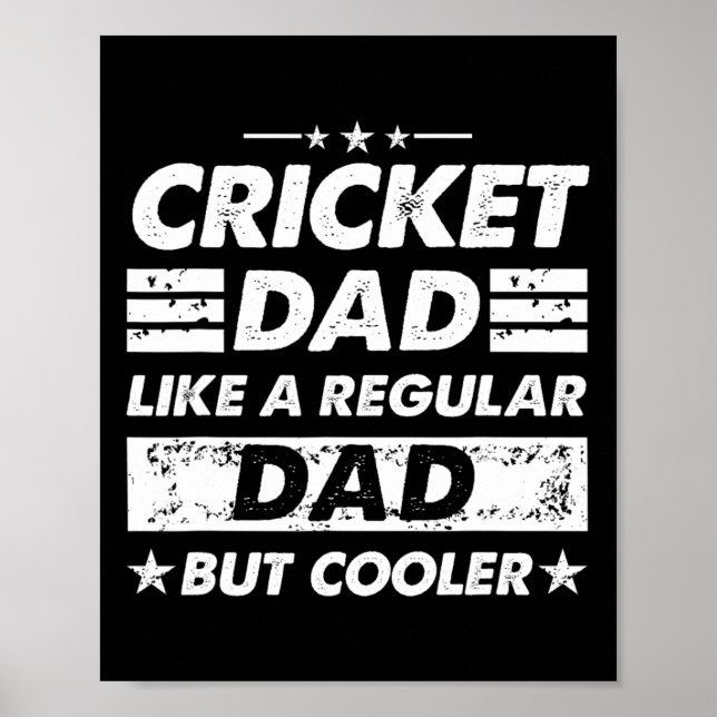 Póster Cricket Papá Como Un Papá Regular Divertido Cricke (Frente)
