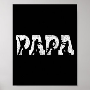 Póster Cricket Papá Cricket Hombres Día del Padre Vintage