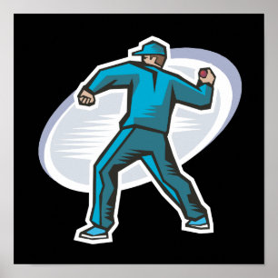 Póster Cricket Pitcher