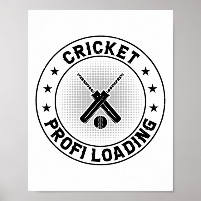 Póster Cricket Profi Loading - Jugador de cricket bateand (Frente)