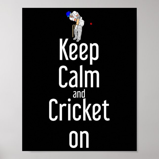 Póster Cricket T Ll Tsman Keep Calm And Cricket On  (Frente)