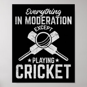 Póster Cricket: todo con moderación excepto jugar