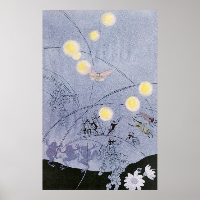 Póster Cricket y ranas hacen música nocturna (Frente)