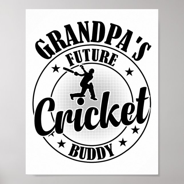 Póster Cricketing Cricket Player - Grandpa's Future Crick (Frente)