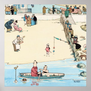 Póster “Crimen en la costa” de W Heath Robinson