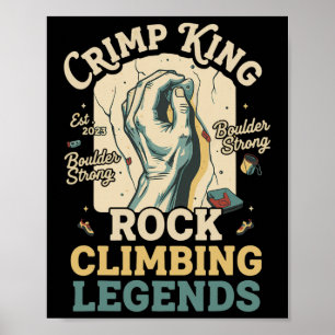 Póster Crimp King Rock Climbing Legends Boulder