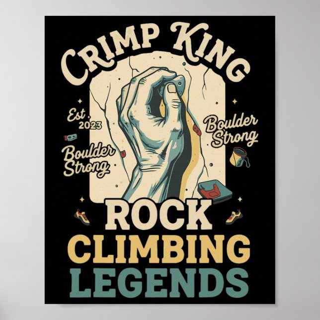 Póster Crimp King Rock Climbing Legends Boulder  (Frente)
