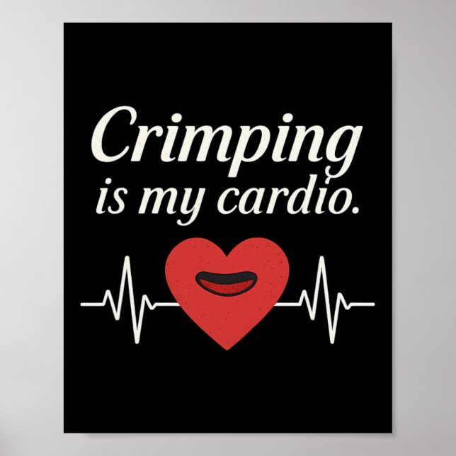 Póster Crimping Is My Cardio Slim Italic Ropa de Escalada (Frente)