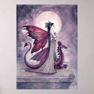 Póster Crimson Dragon Fairy and Dragon Poster