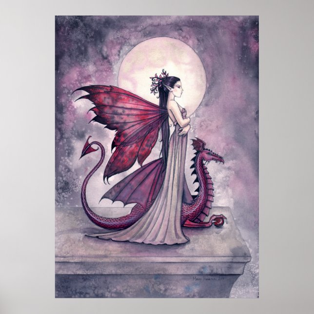 Póster Crimson Dragon Fairy and Dragon Poster (Frente)