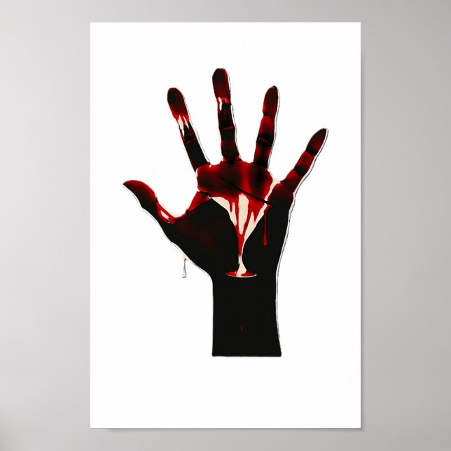 Póster Crimson Flow – Expresión Gráfica de Mano (Frente)
