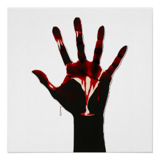Póster Crimson Flow – Graphic Hand Expression
