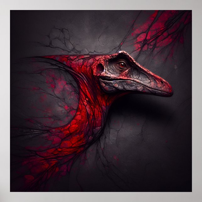 Póster Crimson Fossil Desconocido - AI Genius (Frente)