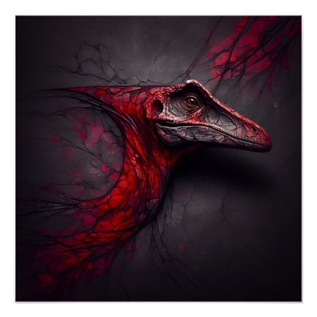 Póster Crimson Fossil Desconocido - AI Genius (Anverso)