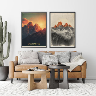 Póster Crimson Peaks – Dolomitas Viaje Vintage
