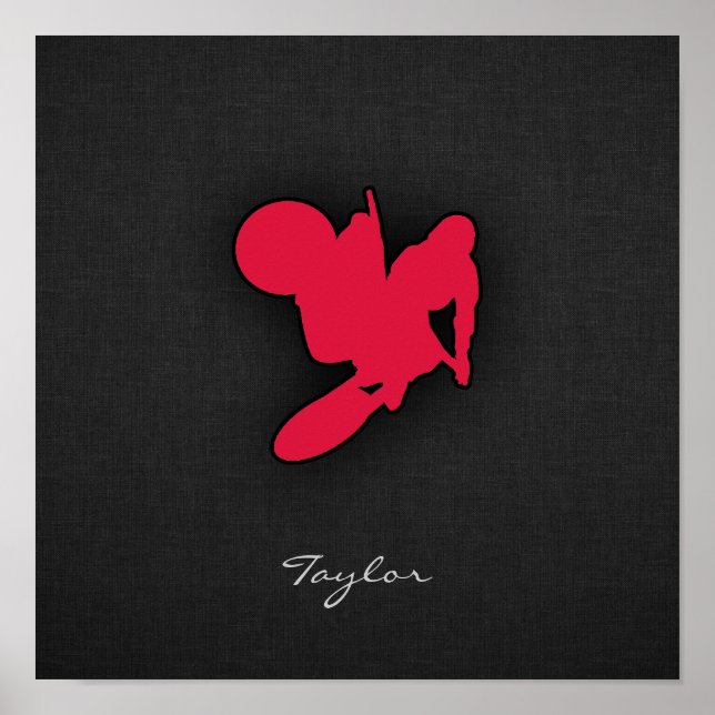 Póster Crimson Red Motocross (Frente)