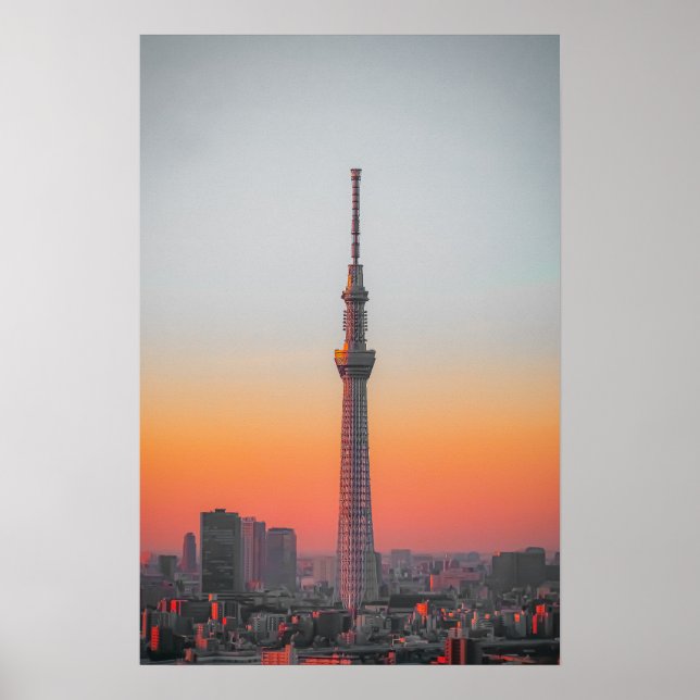 Póster Crimson Tower: Tokyo Skytree at Dusk (Frente)