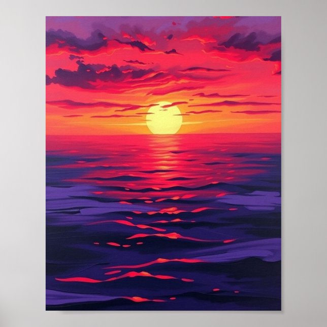 Póster "Crimson Twilight Serenity" - Original Digital Pai (Frente)