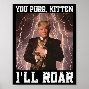 Póster Cringy Alpha Trump Gatito Meme Gato Protector Crin
