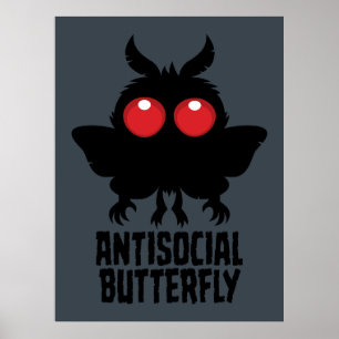 Póster Criptid Mariposa Hombre Polilla Antisocial