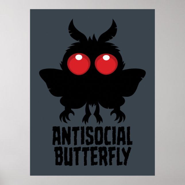 Póster Criptid Mariposa Hombre Polilla Antisocial (Frente)