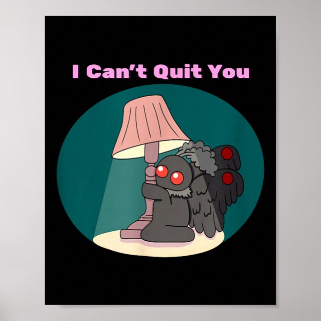 Póster Criptido Mothman Lindo No Puedo Dejar el Humor Gót (Frente)