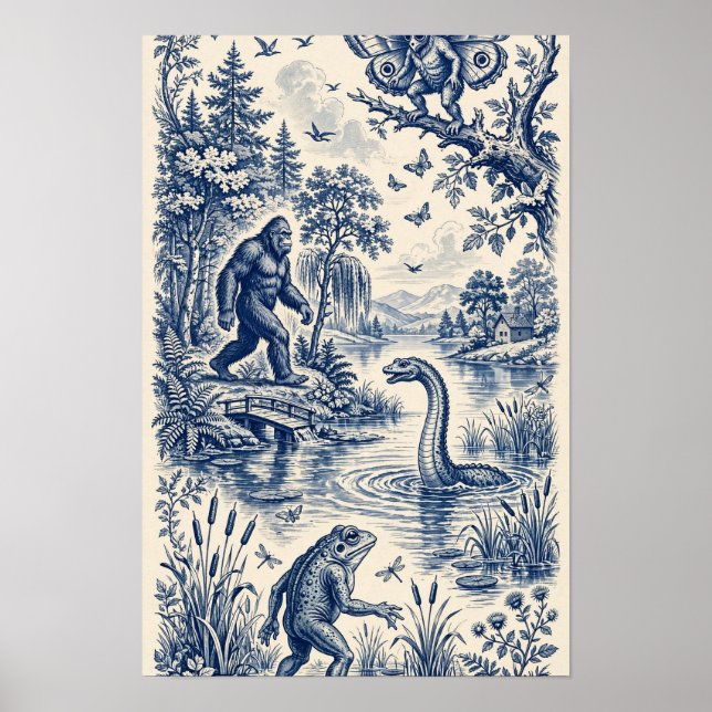 Póster Criptidos de Norteamérica — Patrón de Toile (Frente)