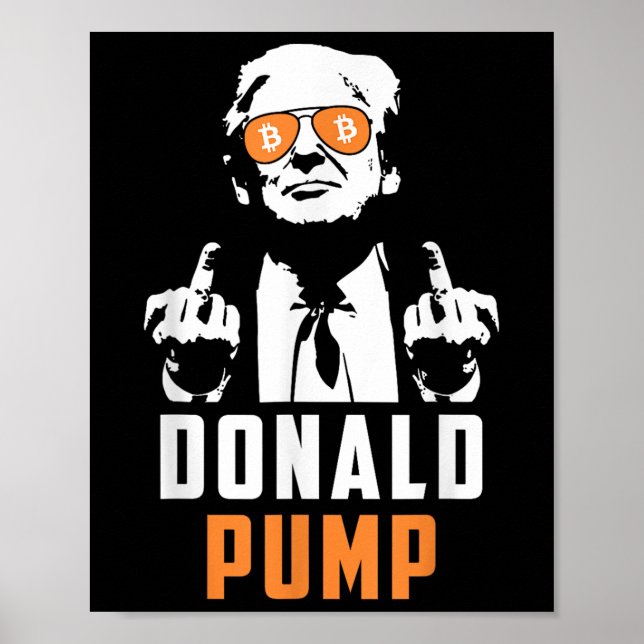 Póster Cripto de Trump 2024 divertido de Bitcoin Donald P (Frente)
