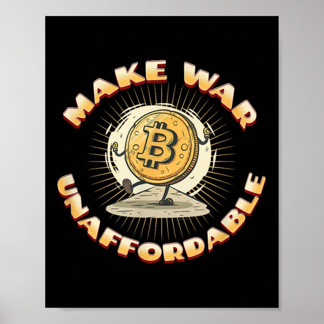 Póster Criptodivisa de Bitcoin convierte la guerra en ant (Frente)