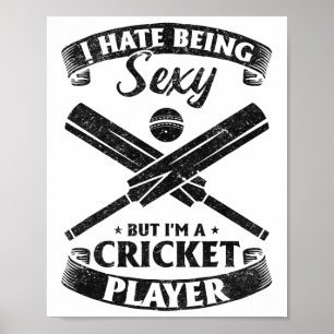 Póster Críquet - Odio ser Y pero soy un jugador de cricke