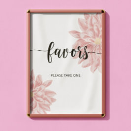 Póster Crisantema de color de agua Baby Shower Favores