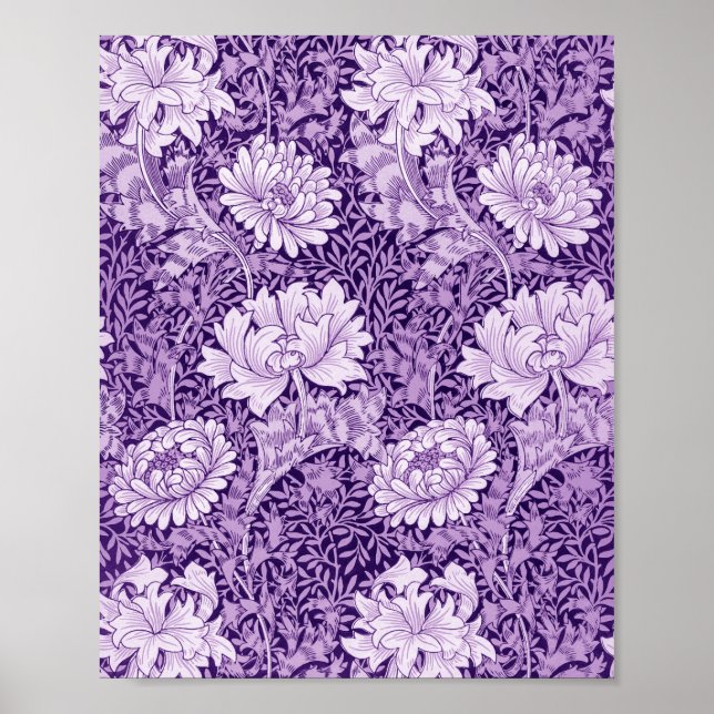 Póster Crisantemo morado, William Morris (Frente)