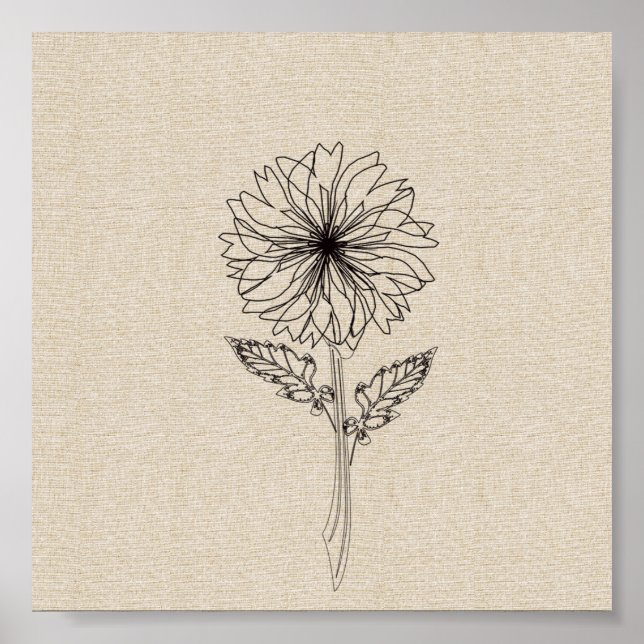 Póster Crisantemo Noviembre: Flor (Frente)