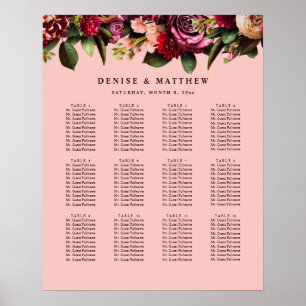 Póster Crisantemo Romántico sobre Rosa Telaraña