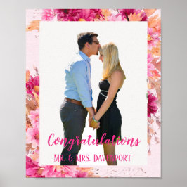 Póster Crisantemo Rosado Caliente Amor En Personalizado D