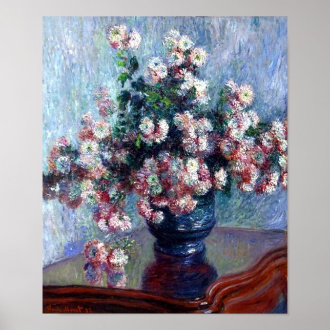 Póster Crisantemos por Claude Monet (Frente)