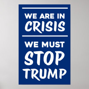 Póster CRISIS Anti-Trump   Azul   Protesta